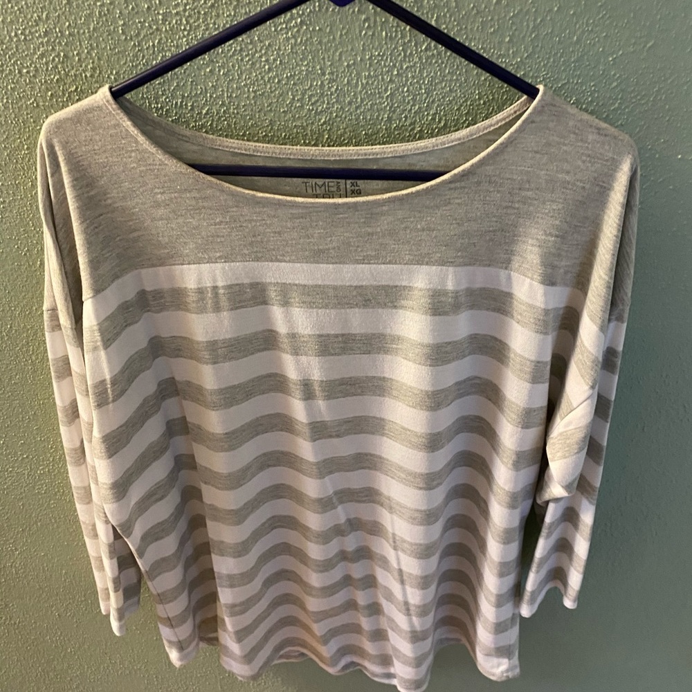 Gray & white striped top